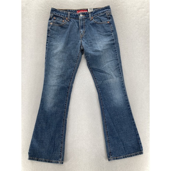 Levis 518 Jeans Womens 9 Superlow Stretch Bootcut Blue Denim Faded Y2K Vintage - Picture 1 of 14